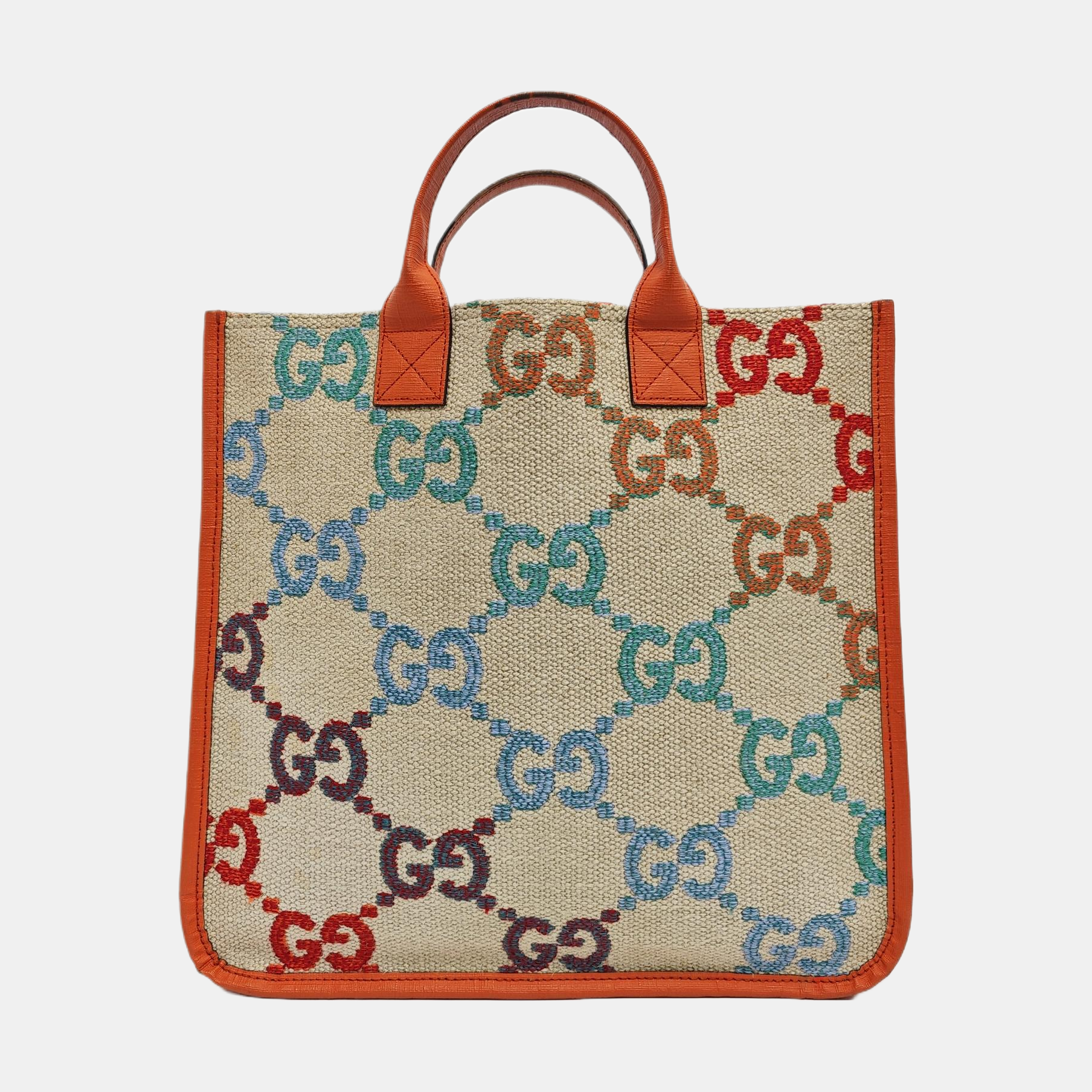 Monogram Fabric Tote Bag Beige