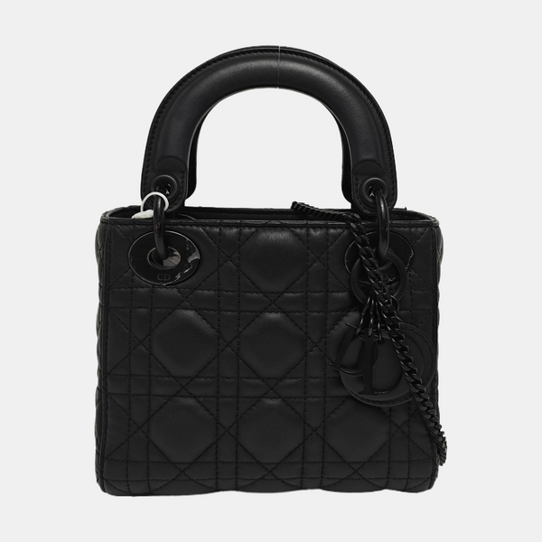 Lady Dior Mini Cannage Lambskin Black