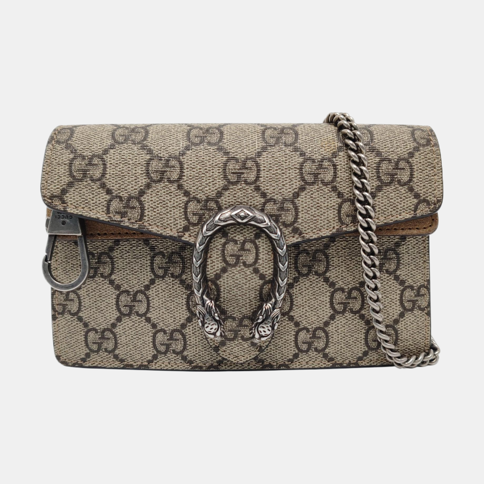 Dionysus Super Mini Monogram Coated Canvas Beige