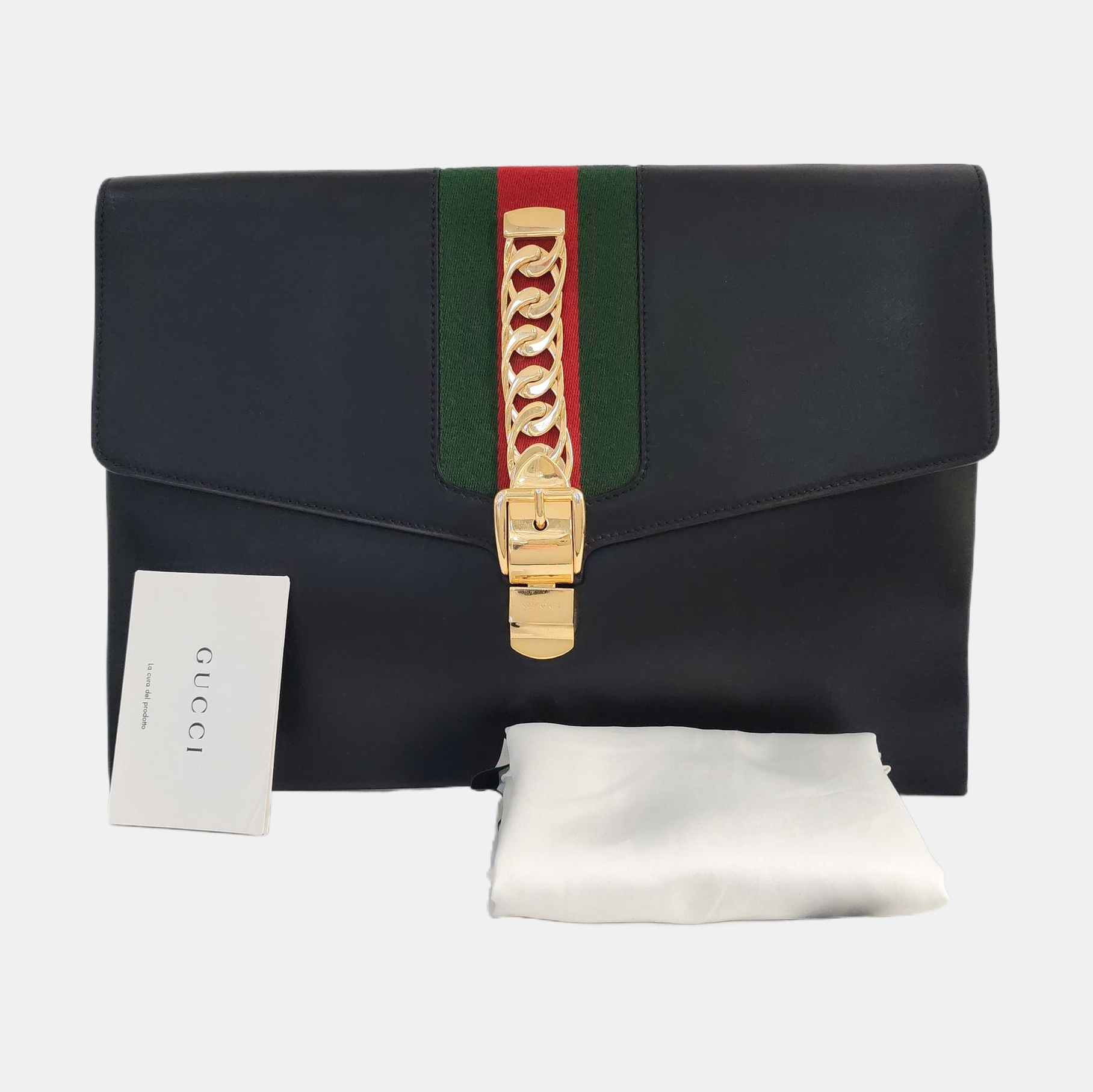 Authenticated pre-owned  Sylvie Calfskin Black - Clutch at Looply