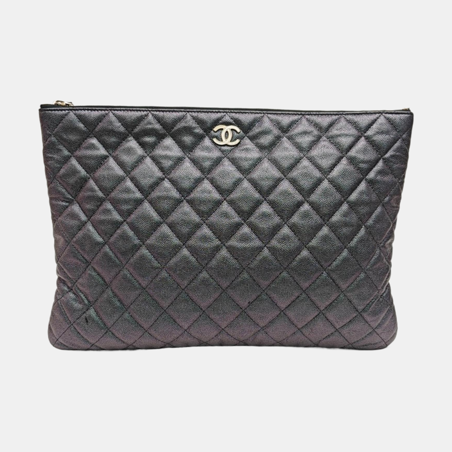 Quilted Patent Leather Tote Bag Green