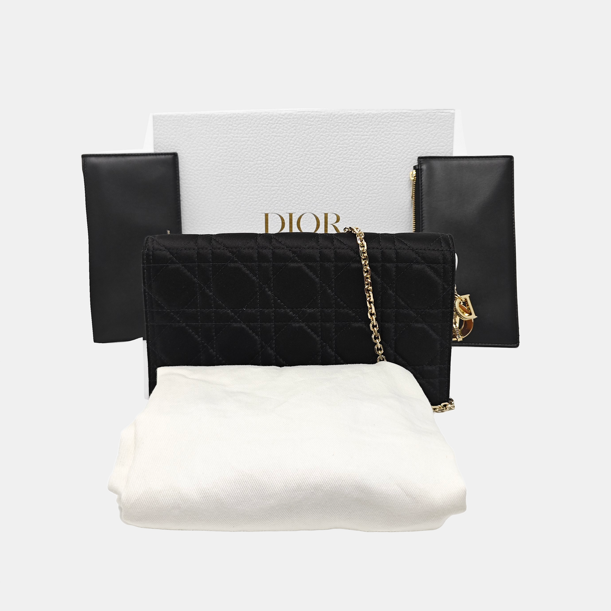Lady Dior Small Cannage Fabric Black