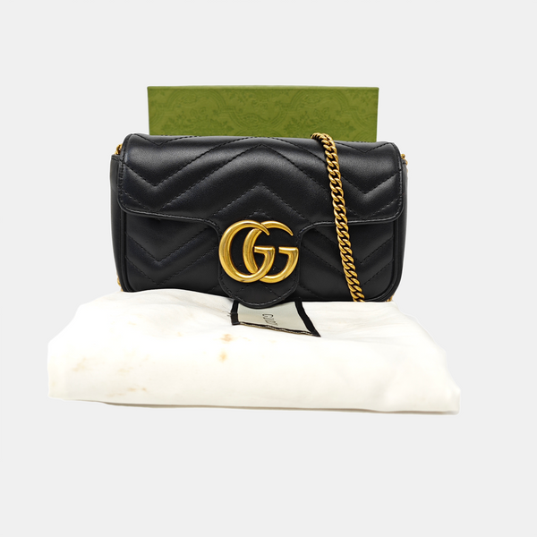 GG Marmont Mini Quilted Calfskin Black