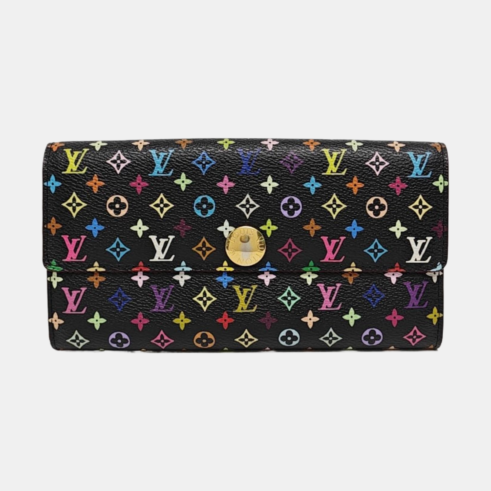LV × TM PORTE MONNAIE Monogram Coated Canvas Black Wallet