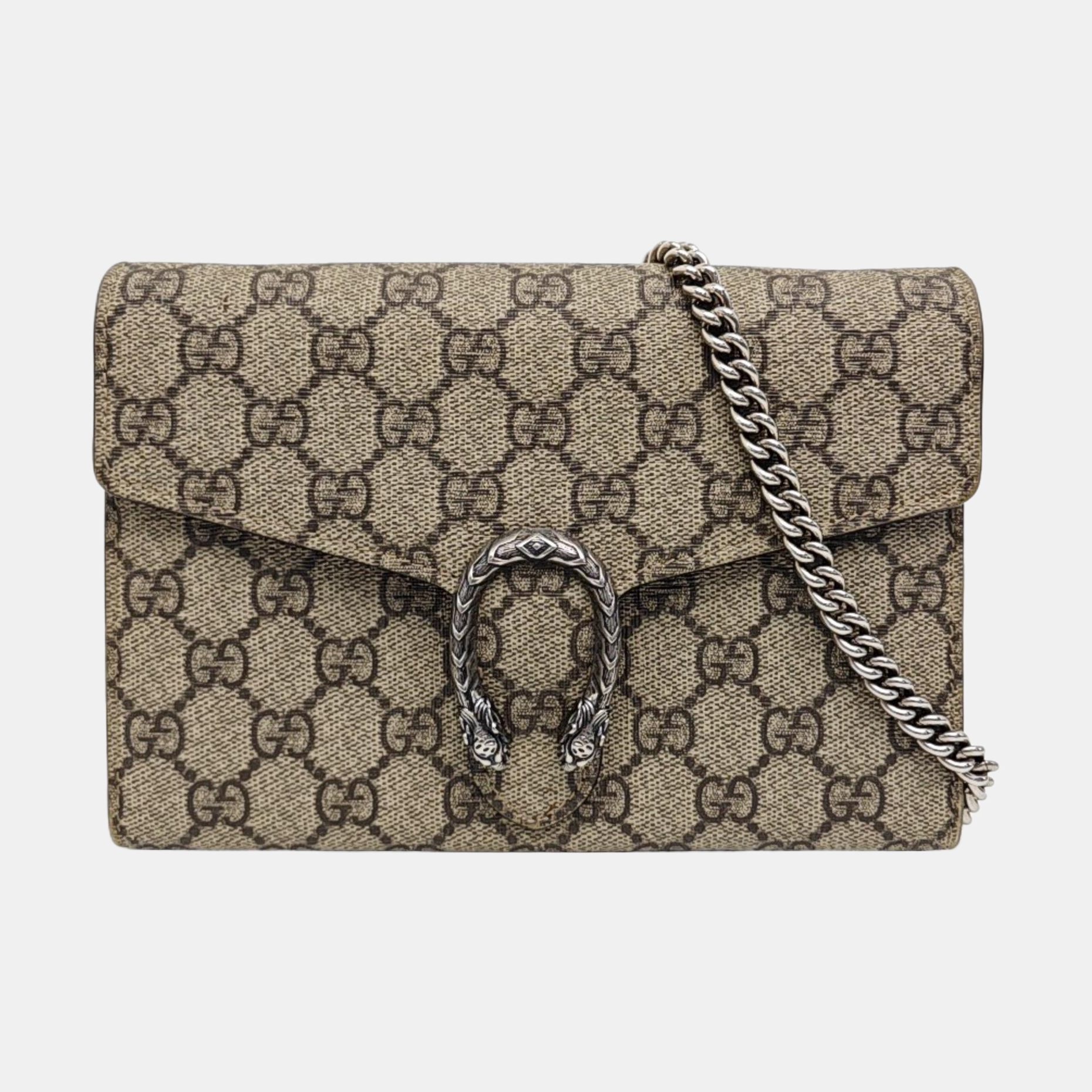 Dionysus Mini Monogram Coated Canvas Beige