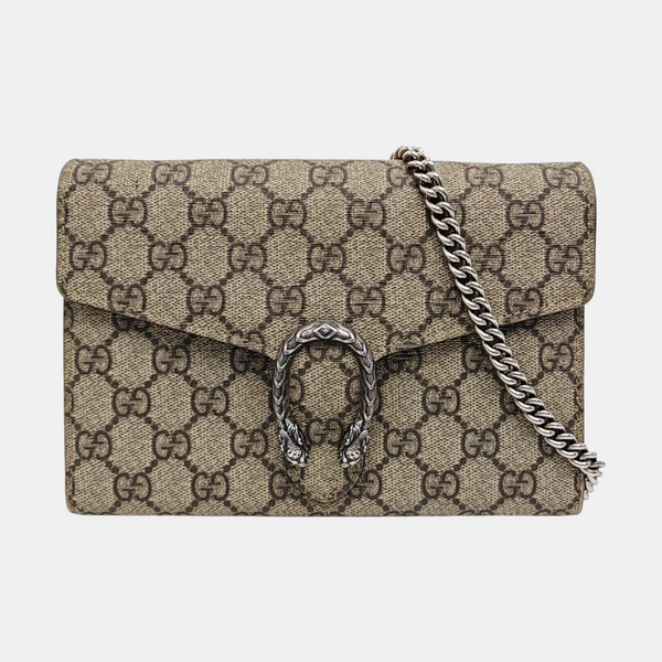 Dionysus Mini Monogram Coated Canvas Beige