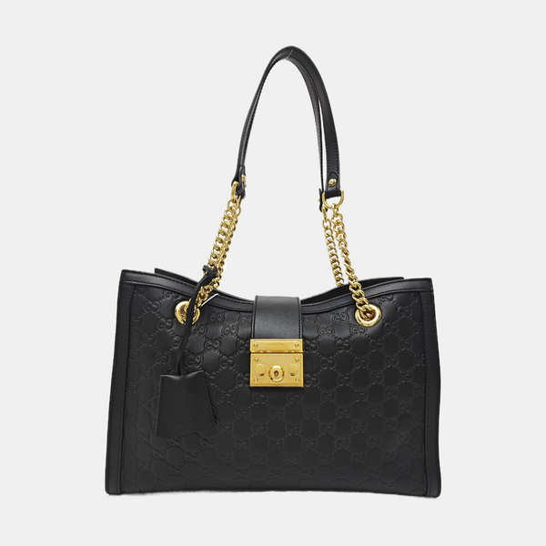 Padlock Medium Monogram Calfskin Black