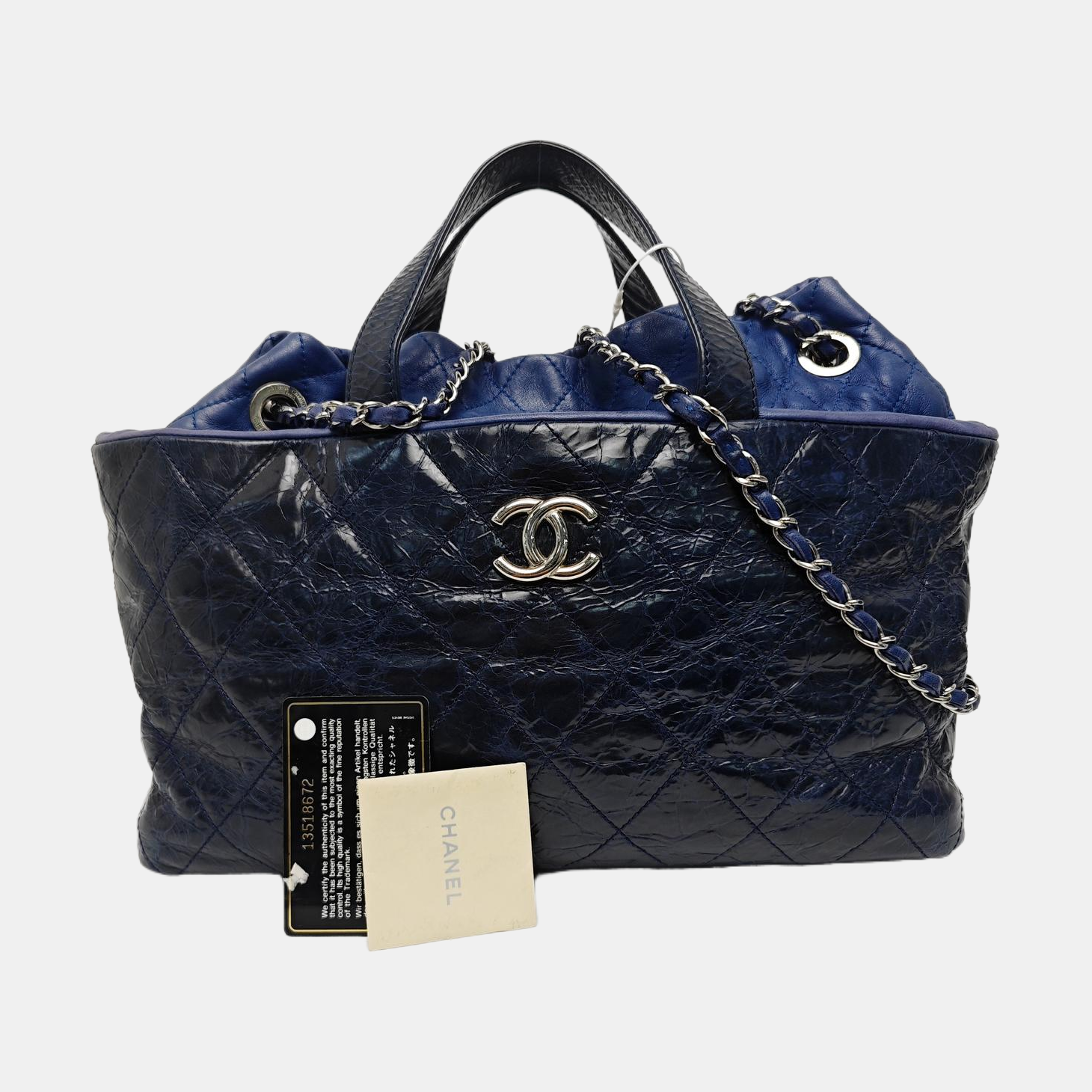 Quilted Calfskin Shoulder Bag Blue