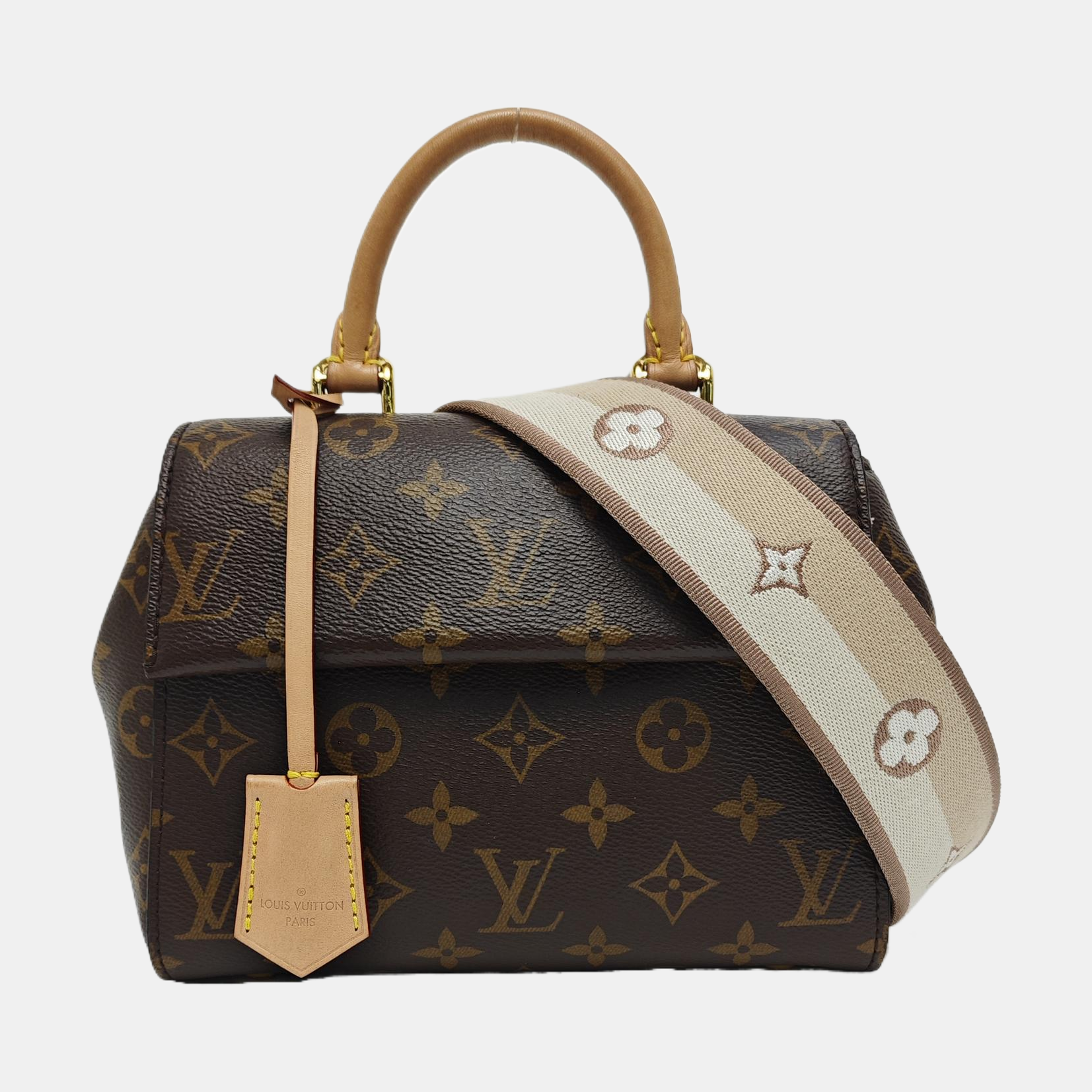 CLUNY PM Monogram Coated Canvas Brown