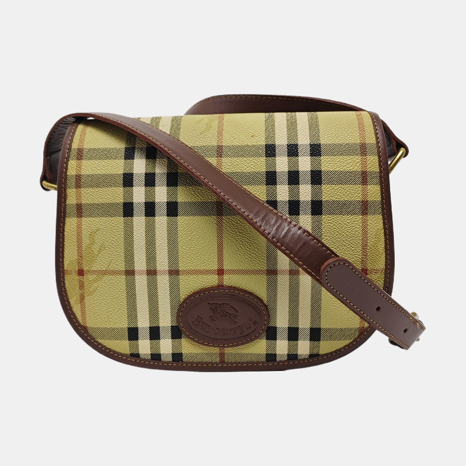 Coated Canvas Crossbody Bag Beige