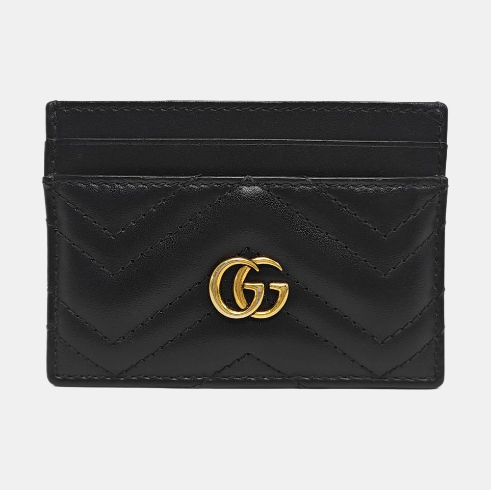 Authenticated pre-owned  GG Marmont Quilted Calfskin Black Card Holder - Card Holder at Looply