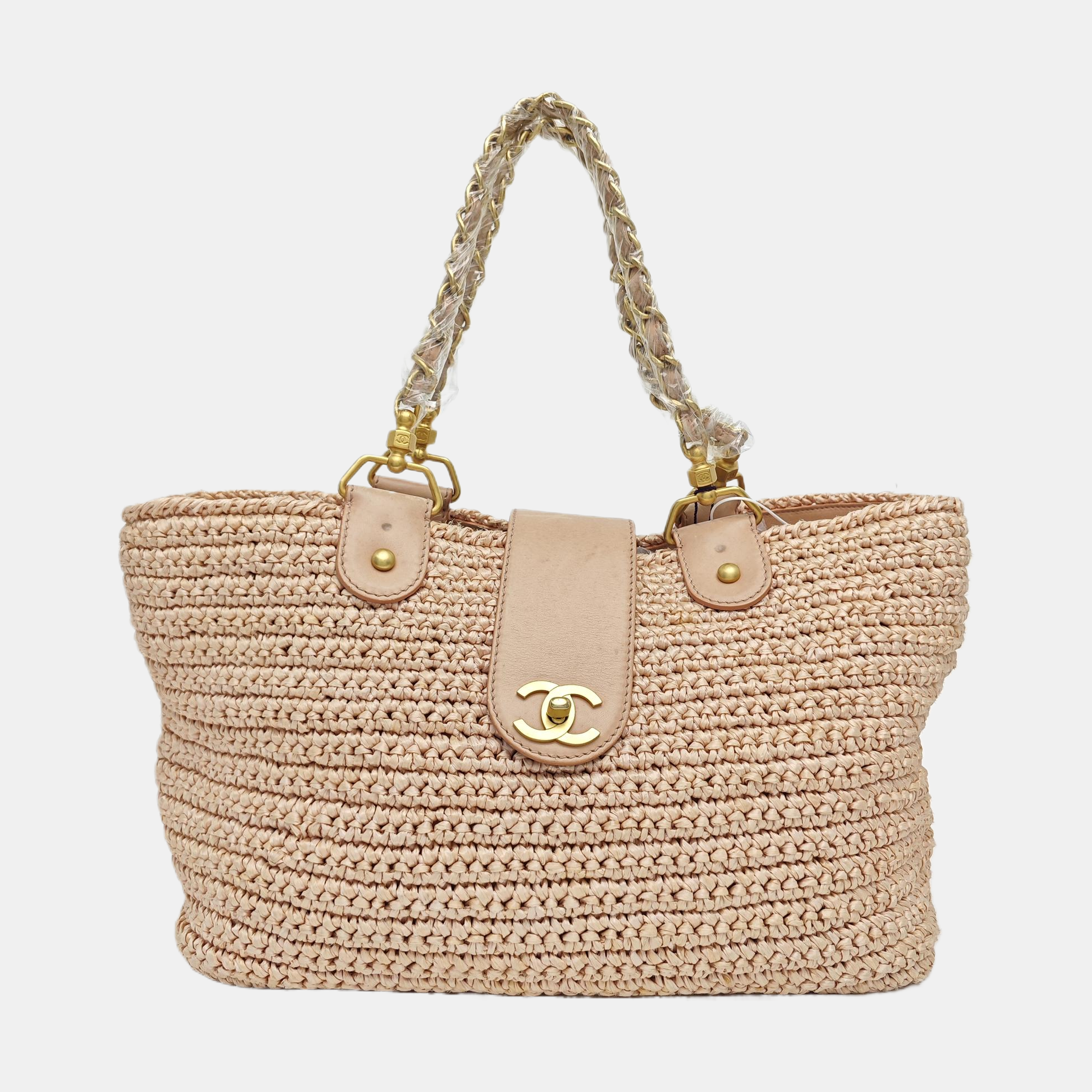 Straw Tote Bag Pink