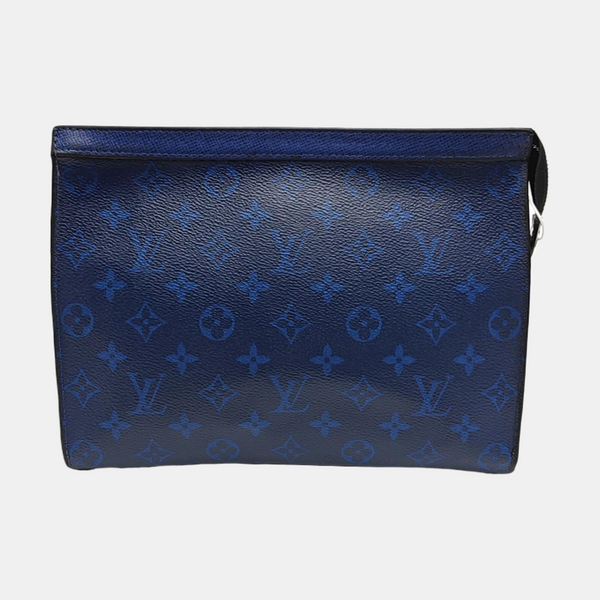 Pochette Voyag MM Monogram Coated Canvas Blue