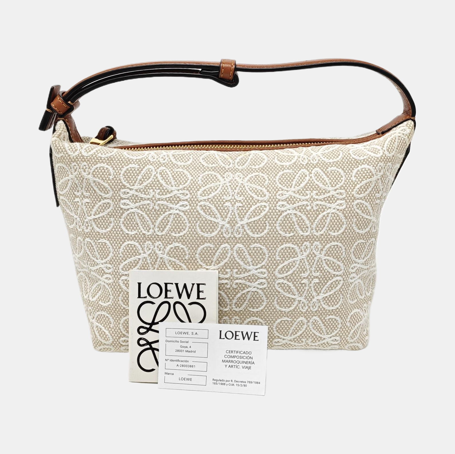 Anagram Small Monogram Canvas Beige