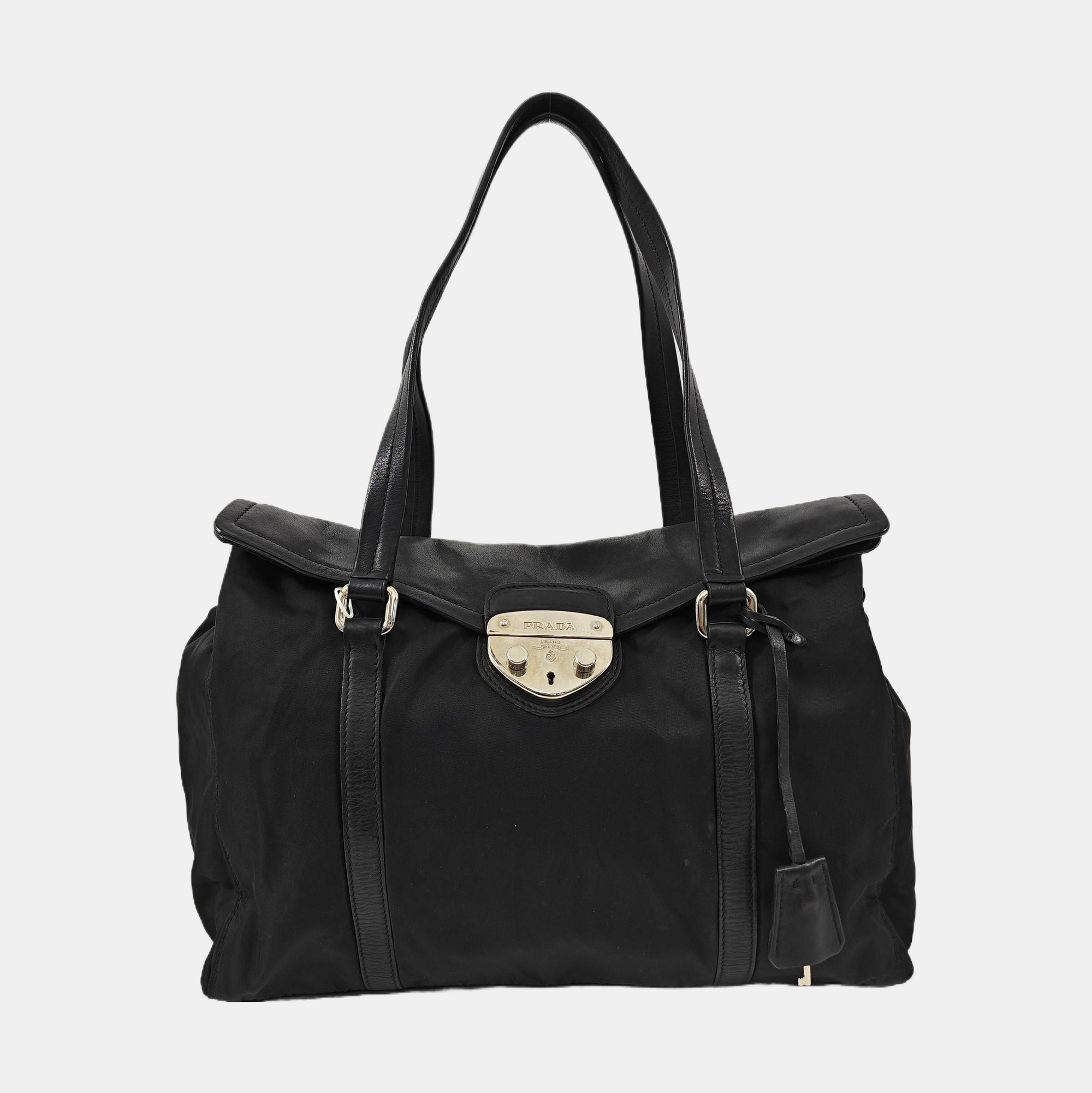 Nylon Shoulder Bag Black