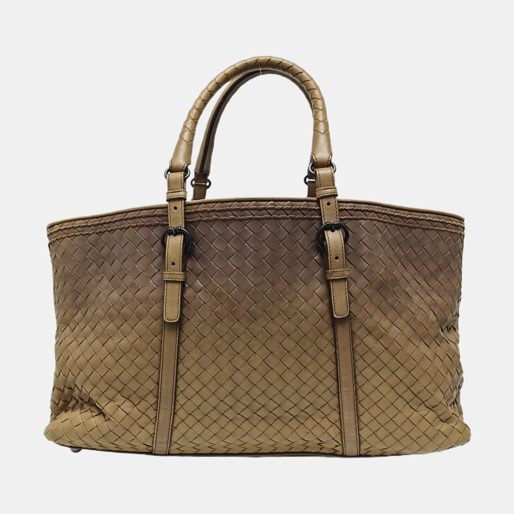 Lambskin Top Handle Bag Brown
