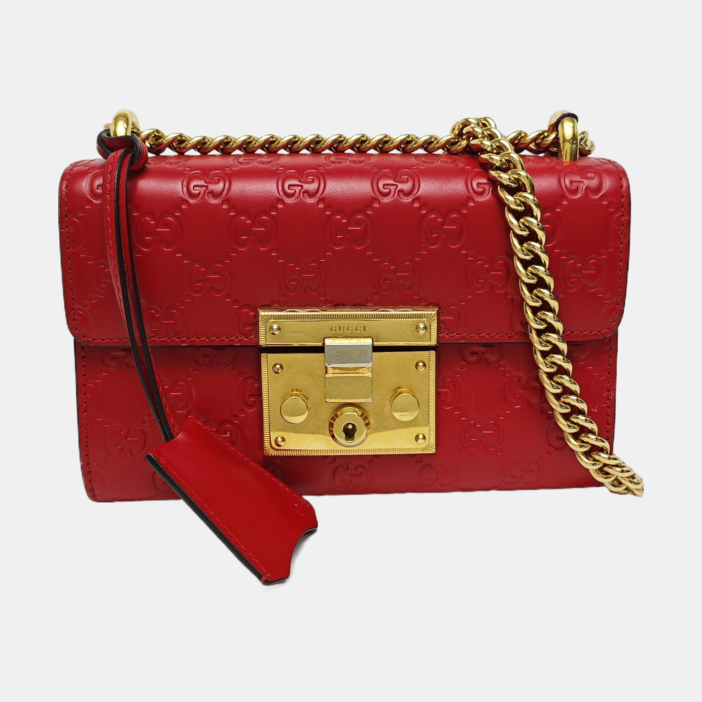 Padlock Small Monogram Calfskin Red