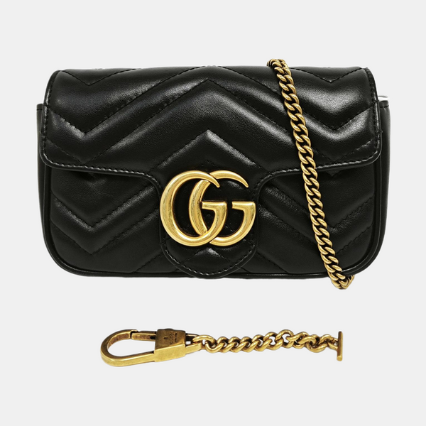 GG Marmont Mini Quilted Calfskin Black