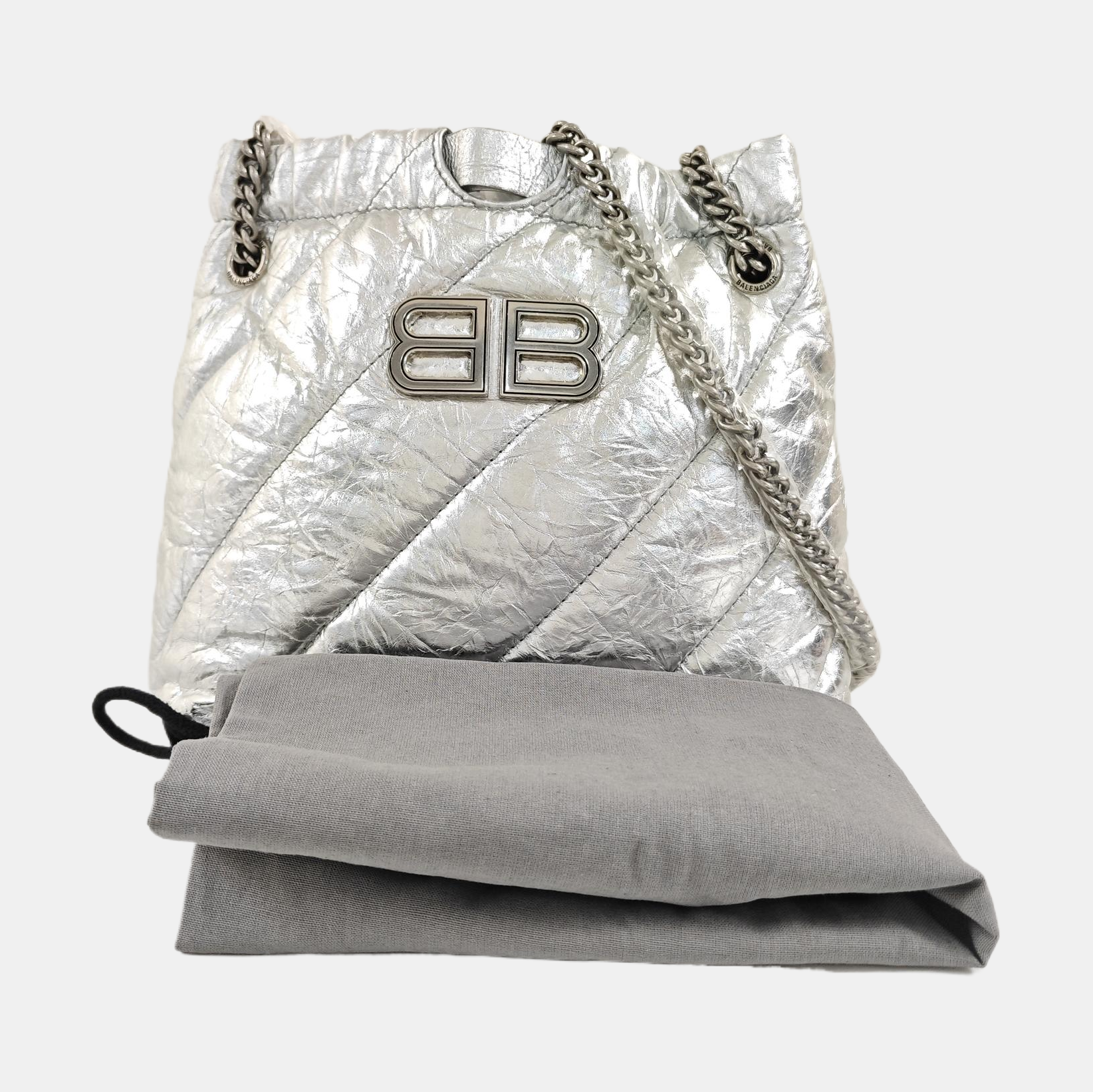 Crush Small Quilted Calfskin Silver