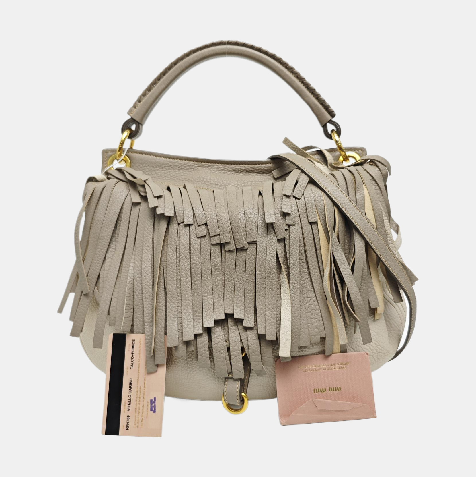 Calfskin Shoulder Bag Gray