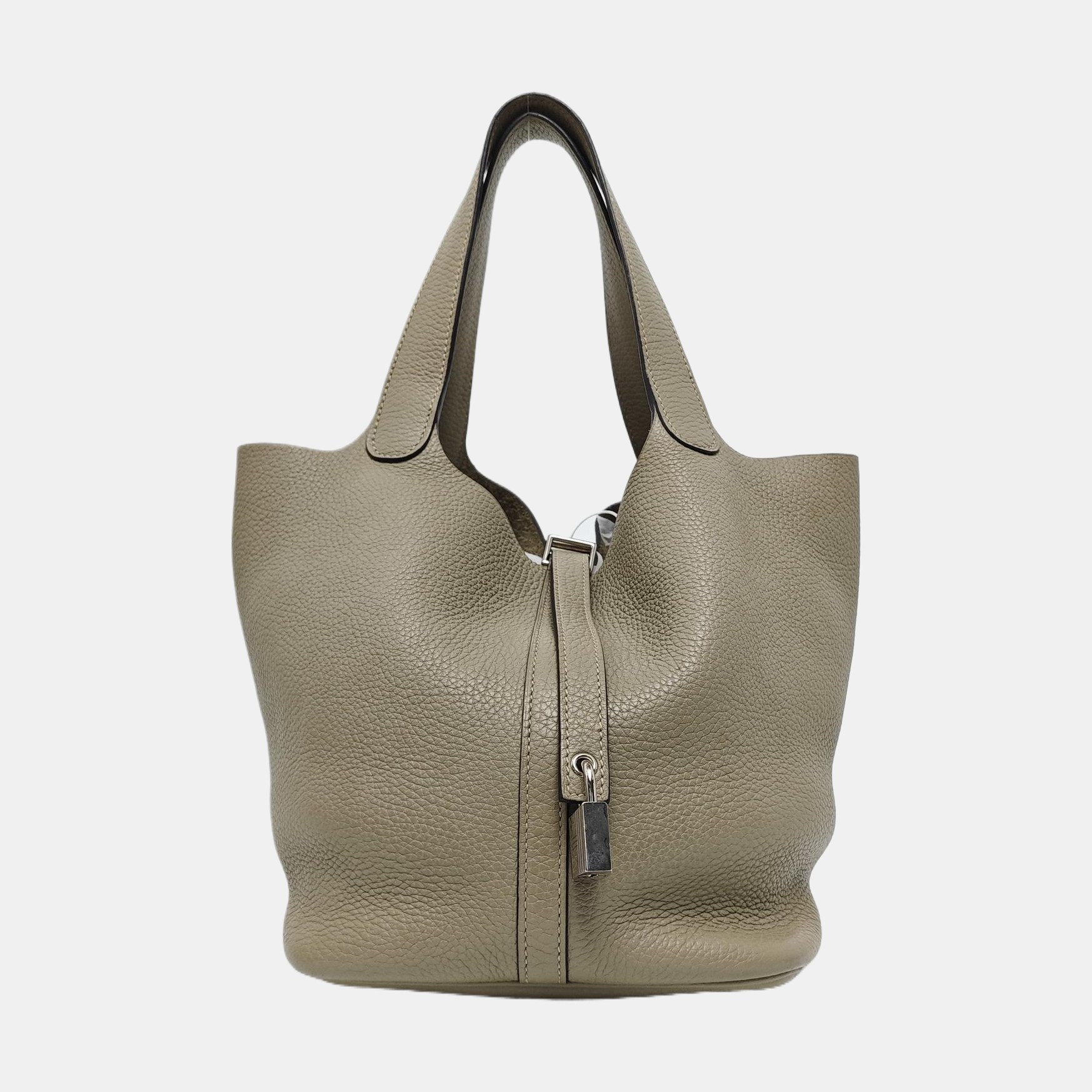 Authenticated pre-owned  Picotin Lock 22 Clemence Green - Bucket Bag at Looply