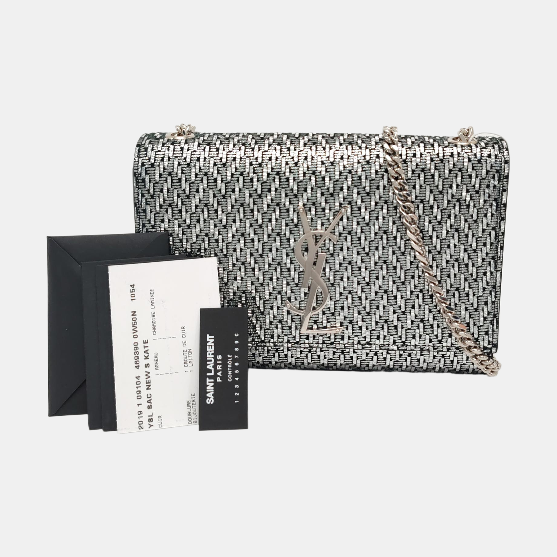 Authenticated pre-owned  KATE Small Calfskin Silver - Shoulder Bag at Looply