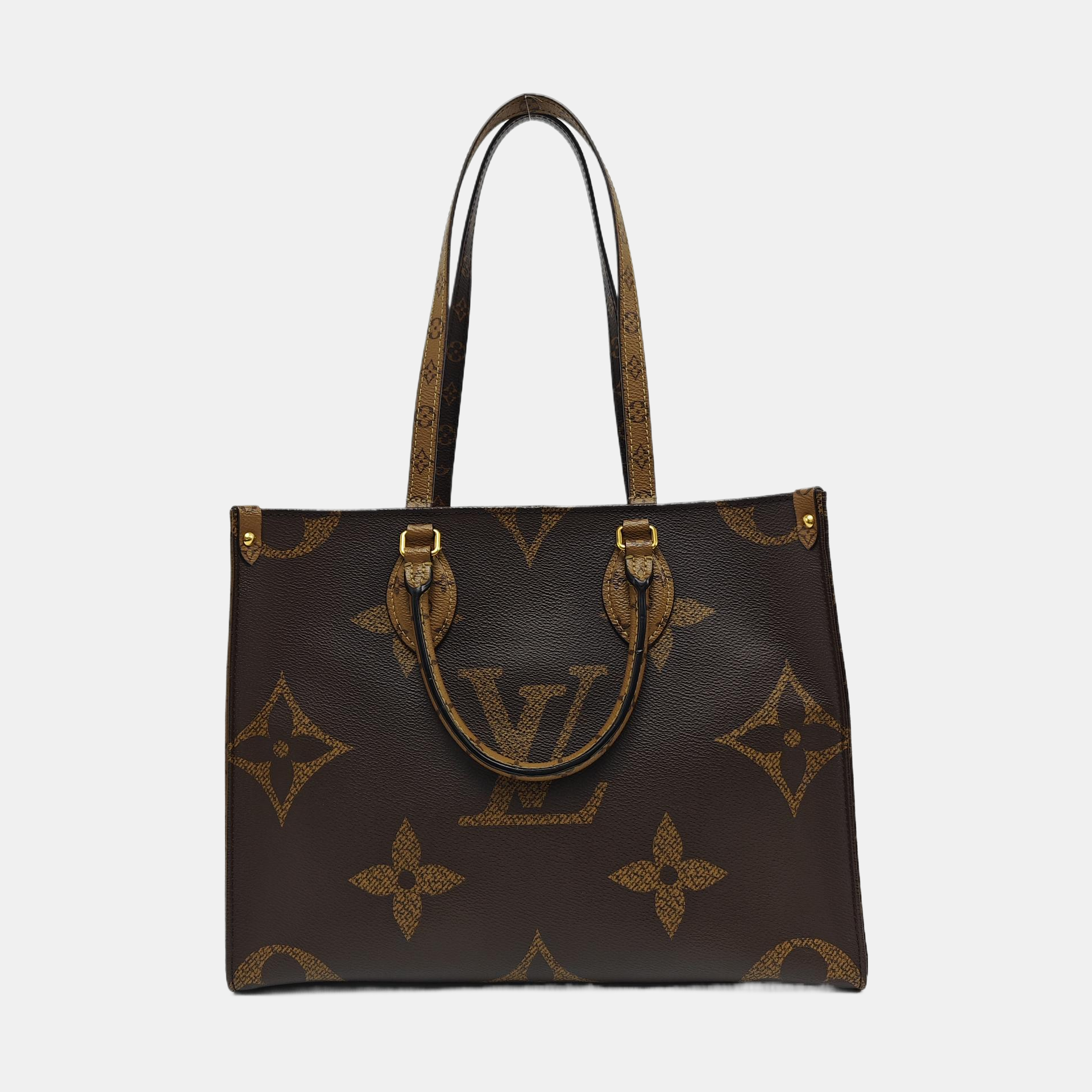 Authenticated pre-owned  ONTHEGO MM Monogram Coated Canvas Brown - Tote Bag at Looply