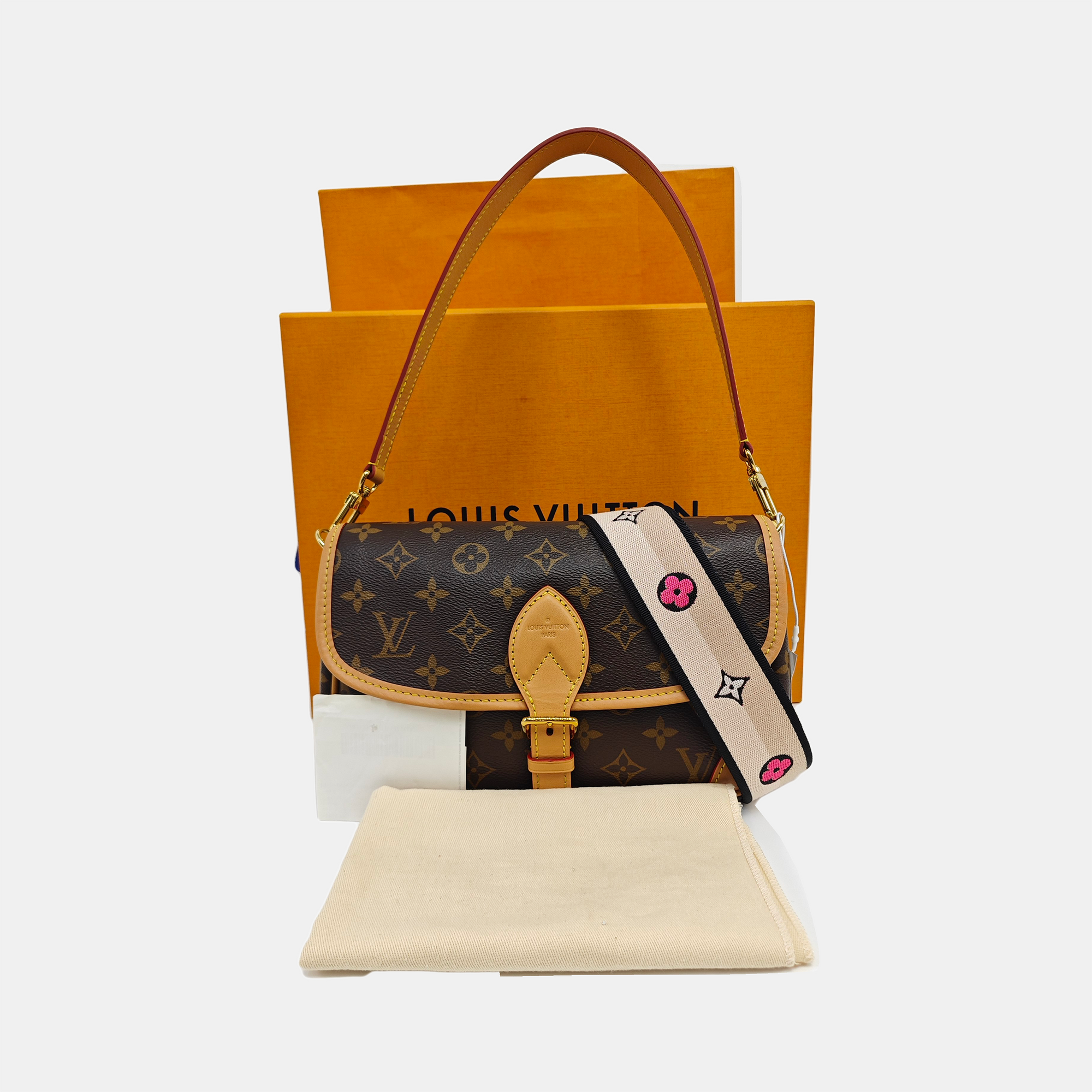 DIANE Monogram Coated Canvas Brown