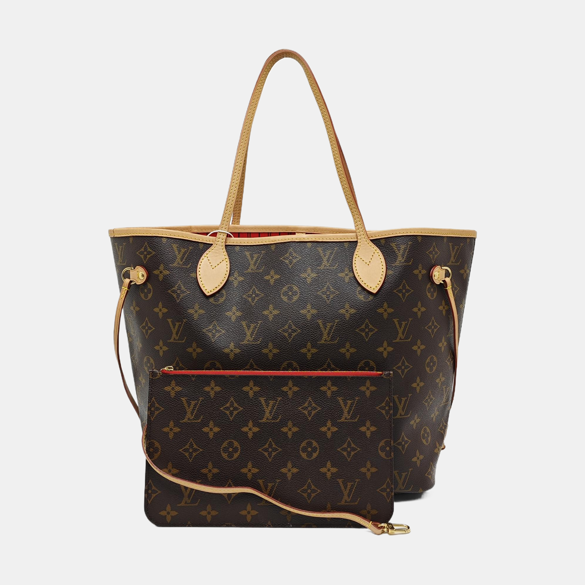 NEVERFULL MM Monogram Coated Canvas Brown