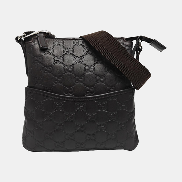 Monogram Calfskin Crossbody Bag Brown