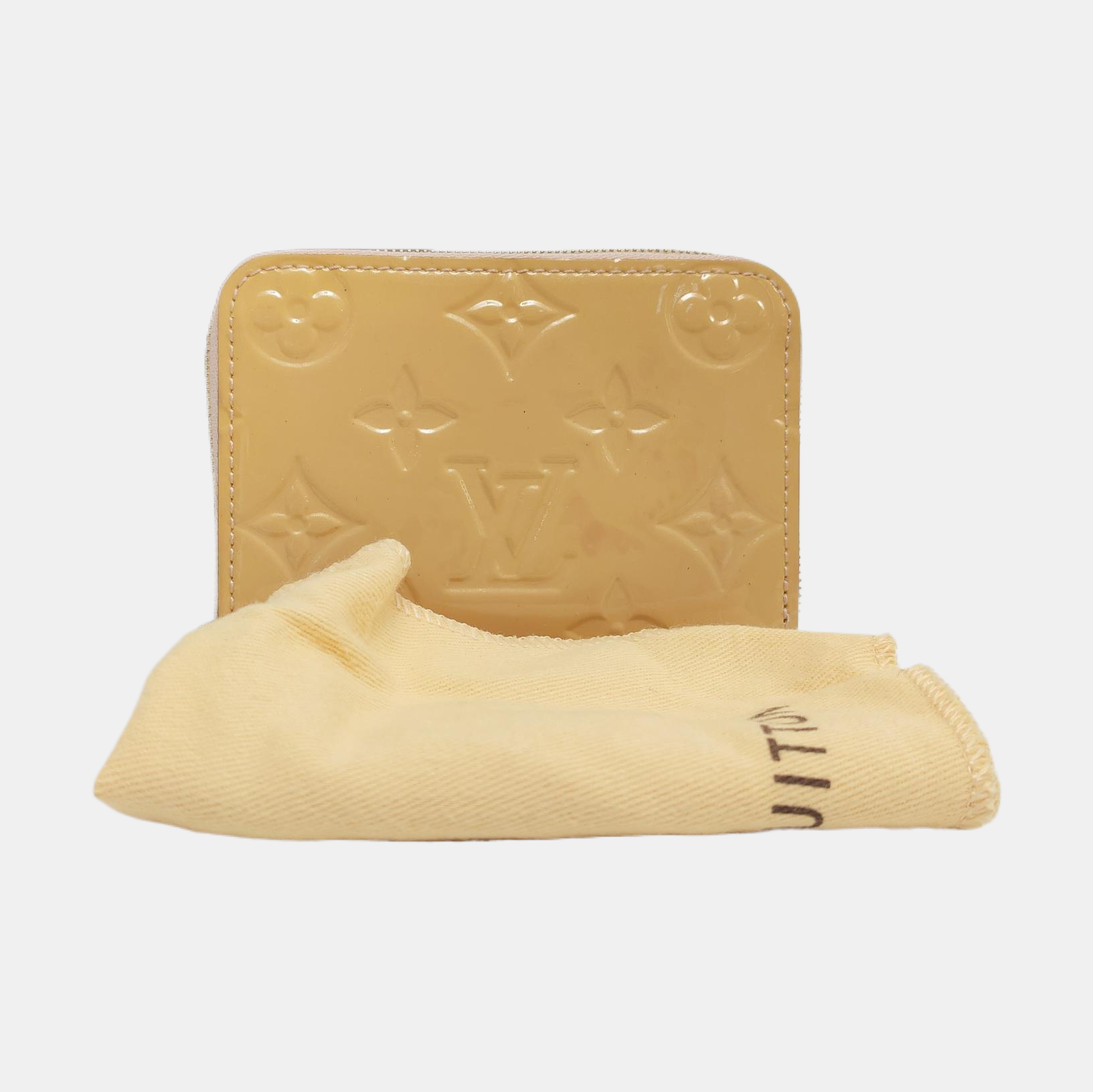 ZIPPY Monogram Patent Leather Yellow Wallet