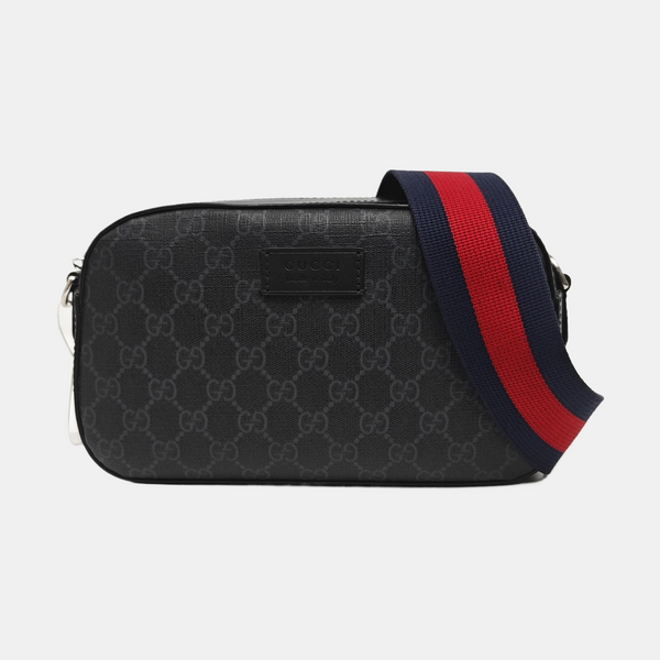 Monogram Coated Canvas Shoulder Bag Black