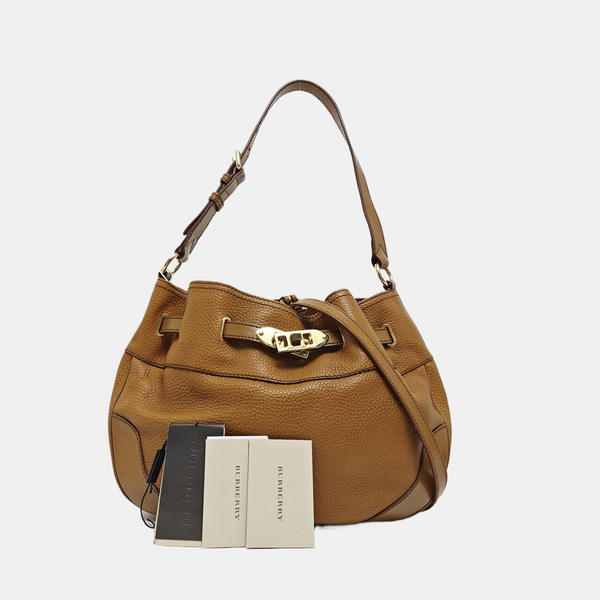 Calfskin Shoulder Bag Brown