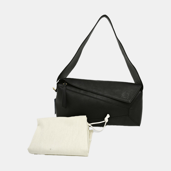 Puzzle Hobo Medium Calfskin Black