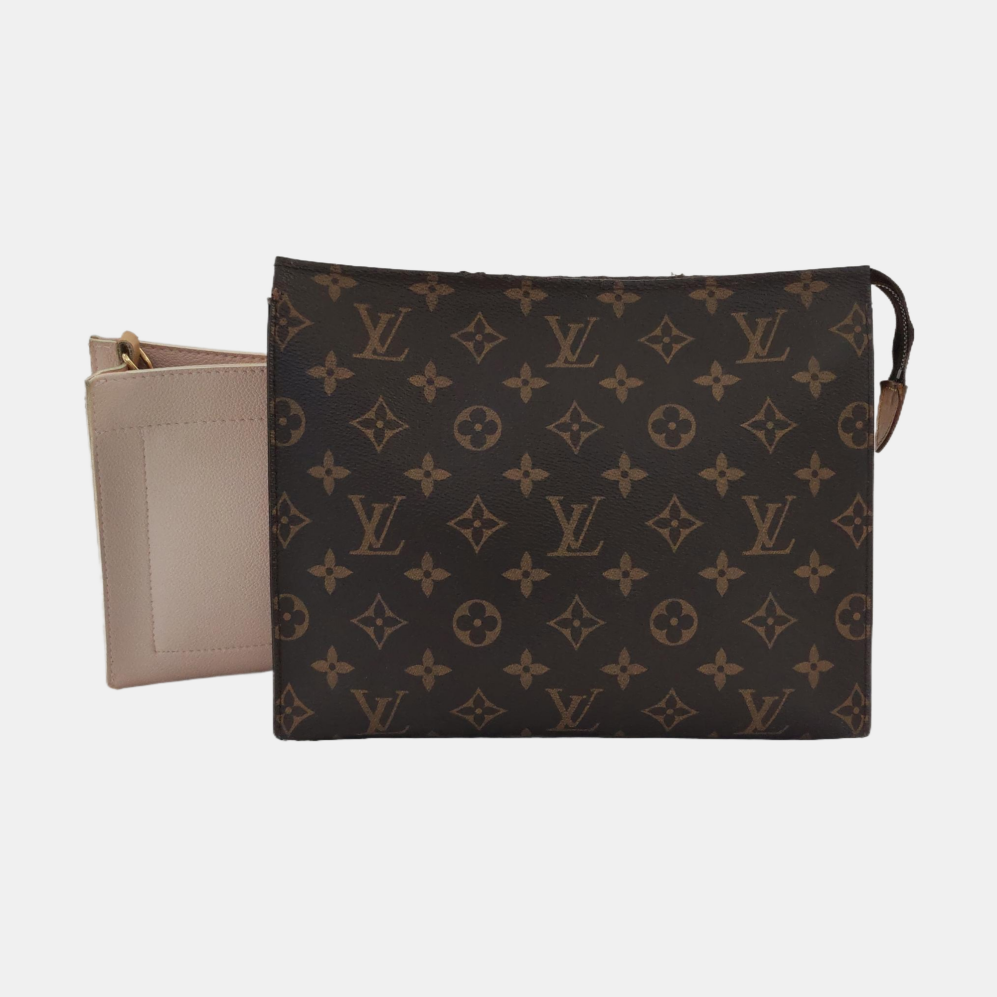 TOILET POCKET 26 Monogram Coated Canvas Brown