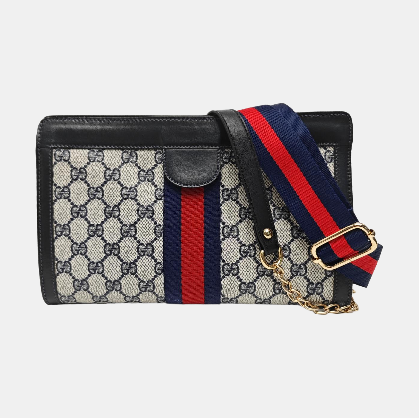 Monogram Coated Canvas Shoulder Bag Gray