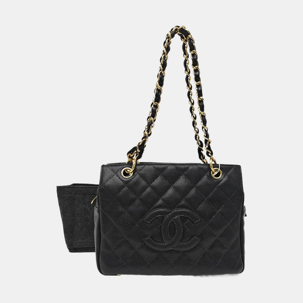 CHANEL PETITE Quilted Grained Calfskin Black