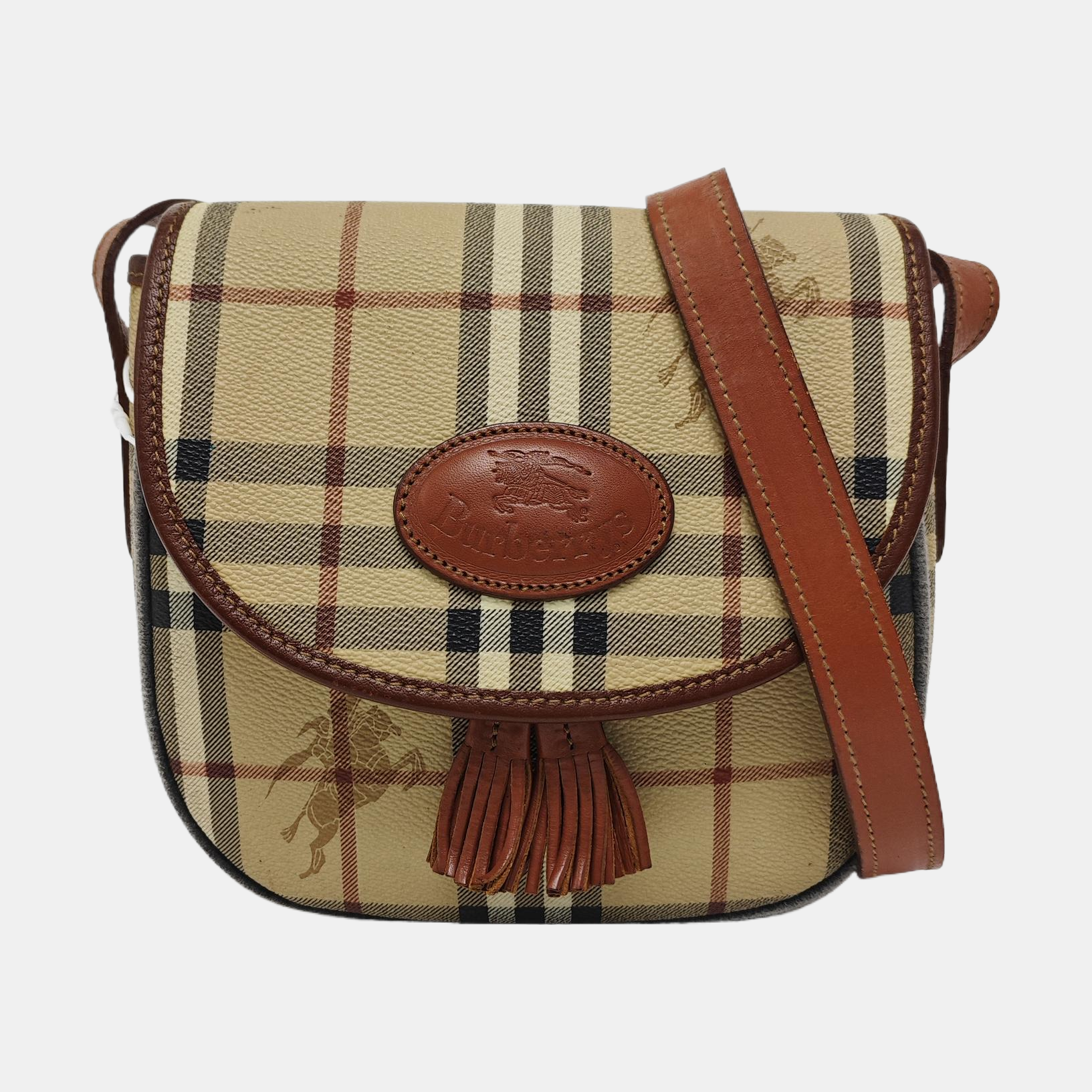 Coated Canvas Crossbody Bag Beige