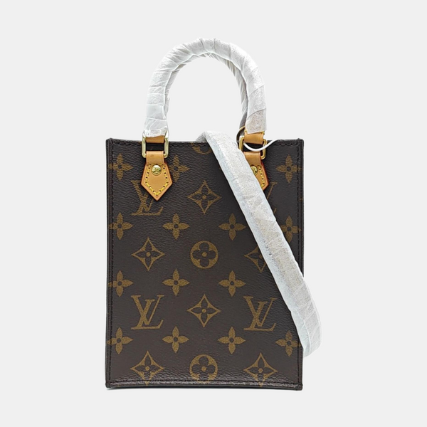 SAC PLAT Mini Monogram Coated Canvas Brown