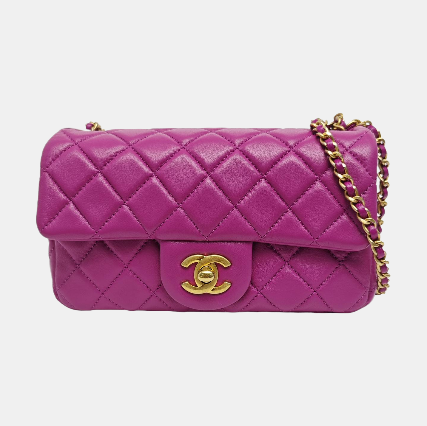 CLASSIC FLAP Mini Quilted Lambskin Purple