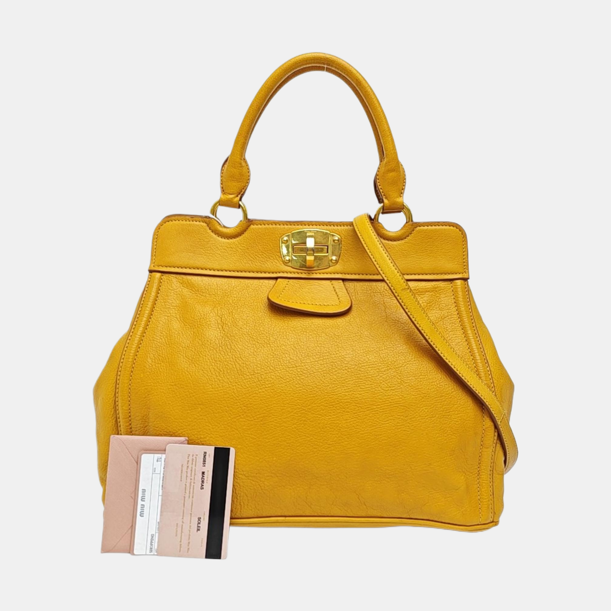 Calfskin Tote Bag Yellow