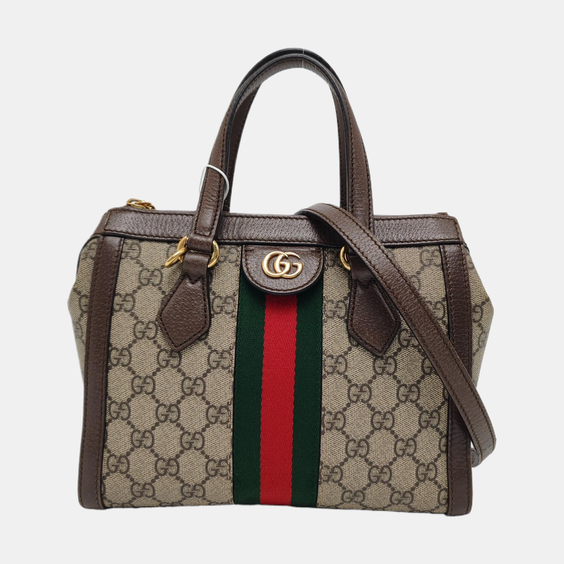 Ophidia Small Monogram Coated Canvas Beige