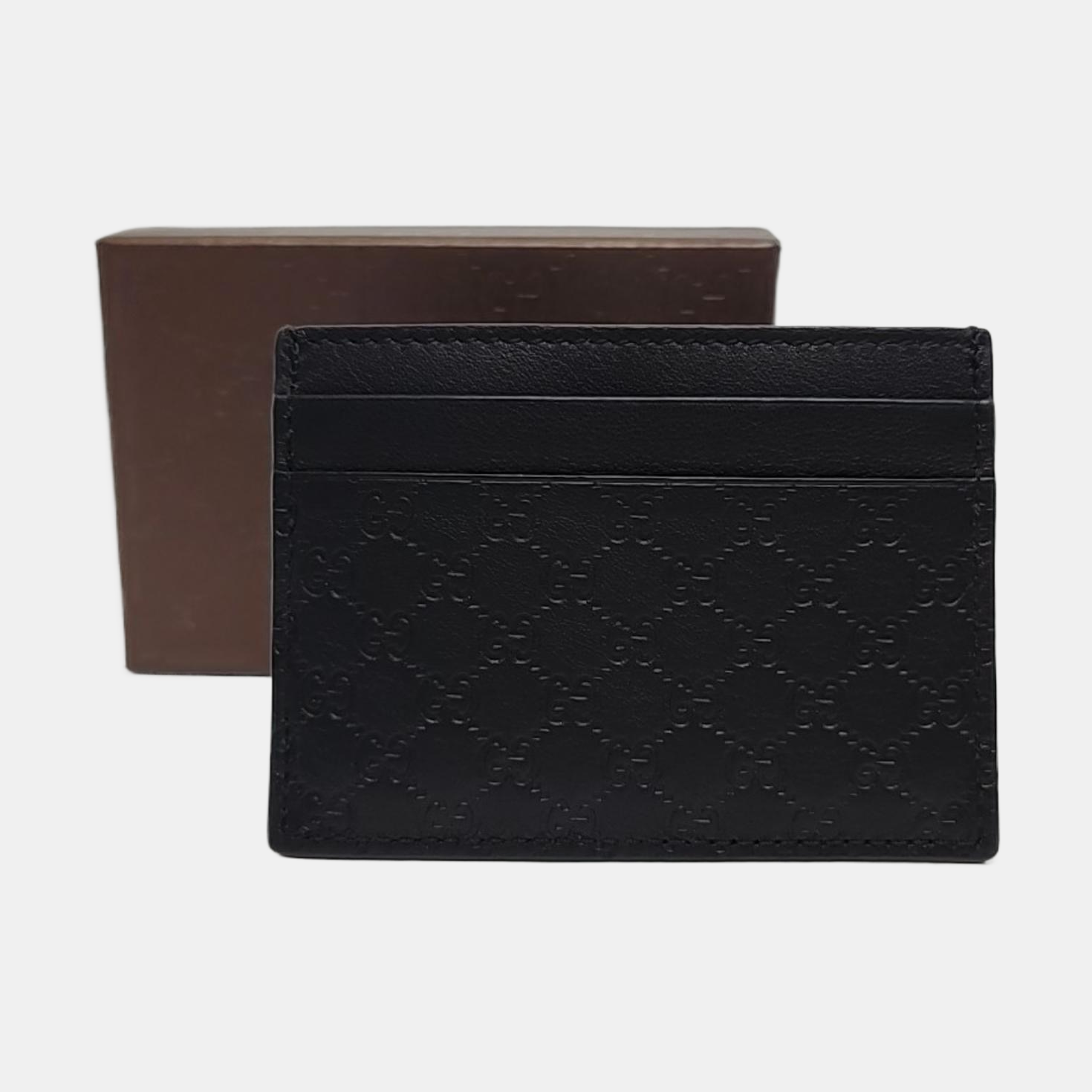 Authenticated pre-owned  Microguccissima Monogram Canvas Black Card Holder - Card Holder at Looply