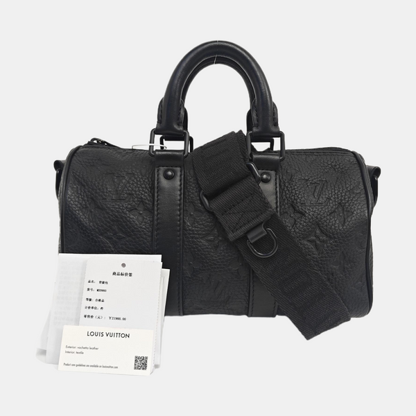 KEEPALL 25 Monogram Calfskin Black
