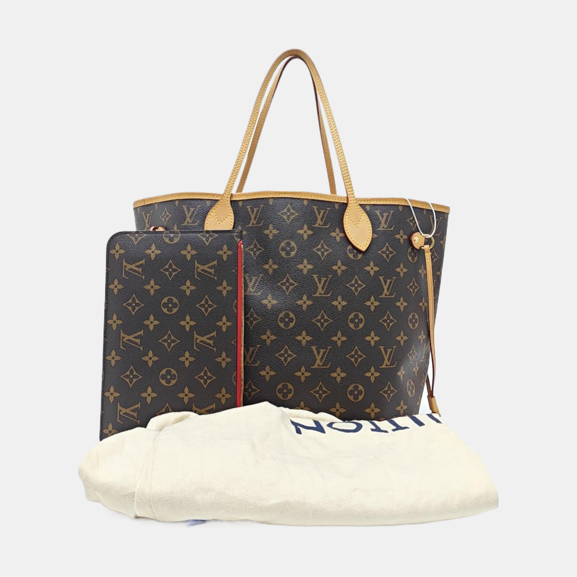 NEVERFULL MM Monogram Coated Canvas Brown