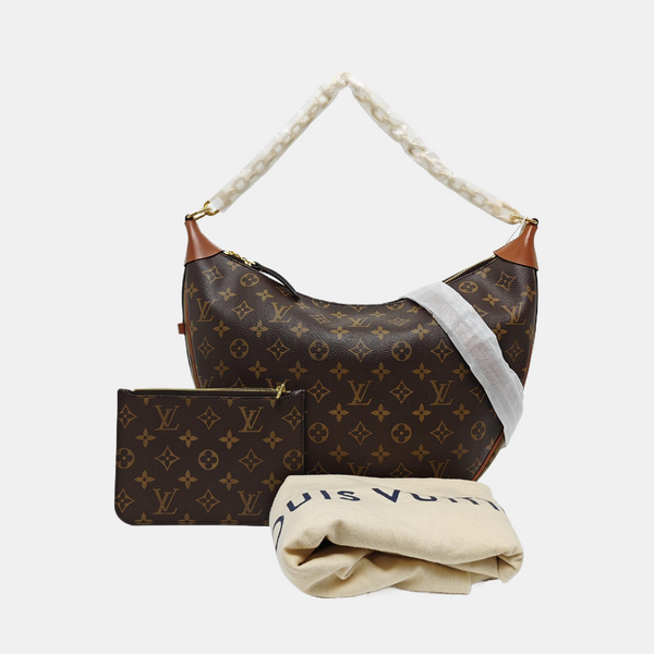 LOOP HOBO Monogram Coated Canvas Brown