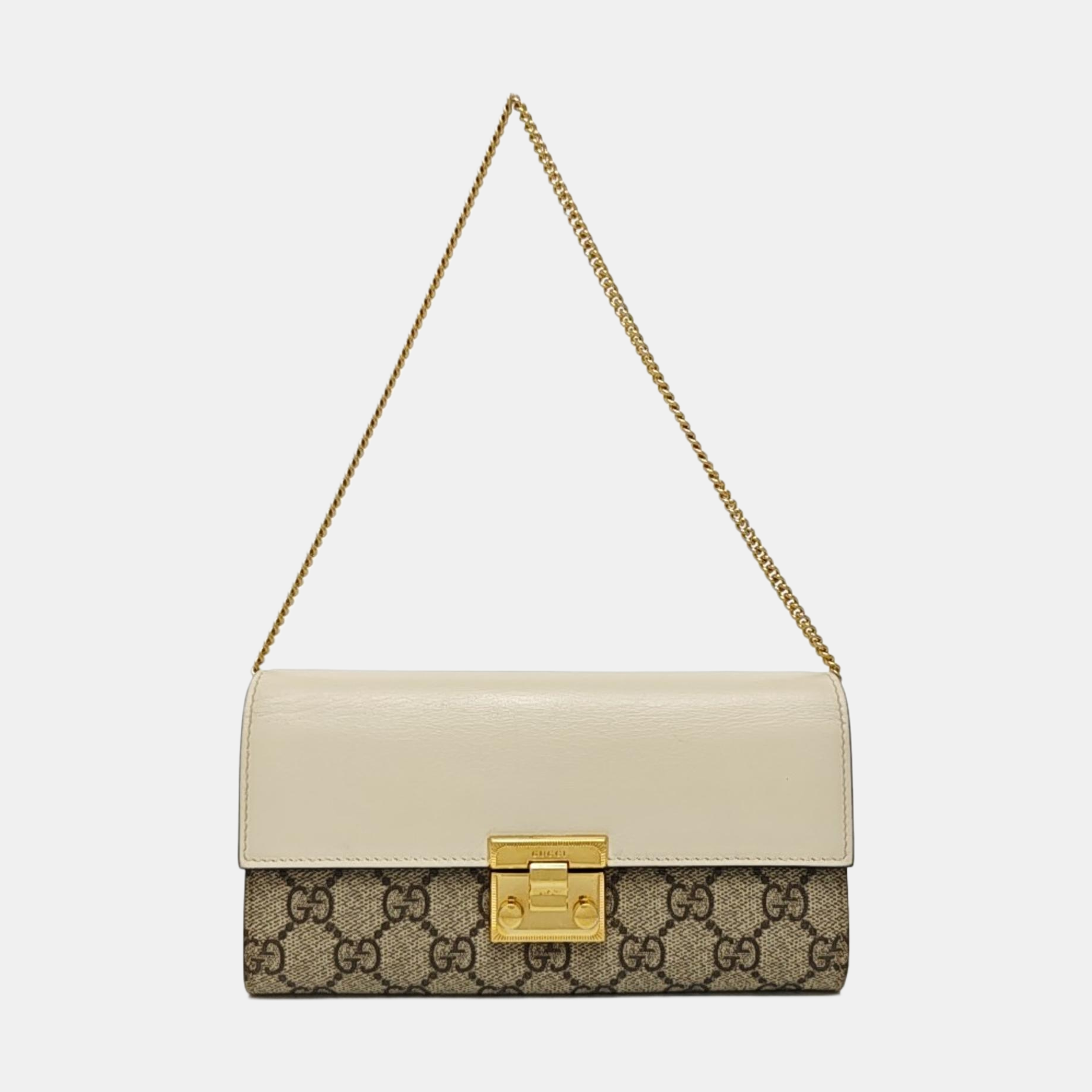 Padlock Mini Monogram Coated Canvas White