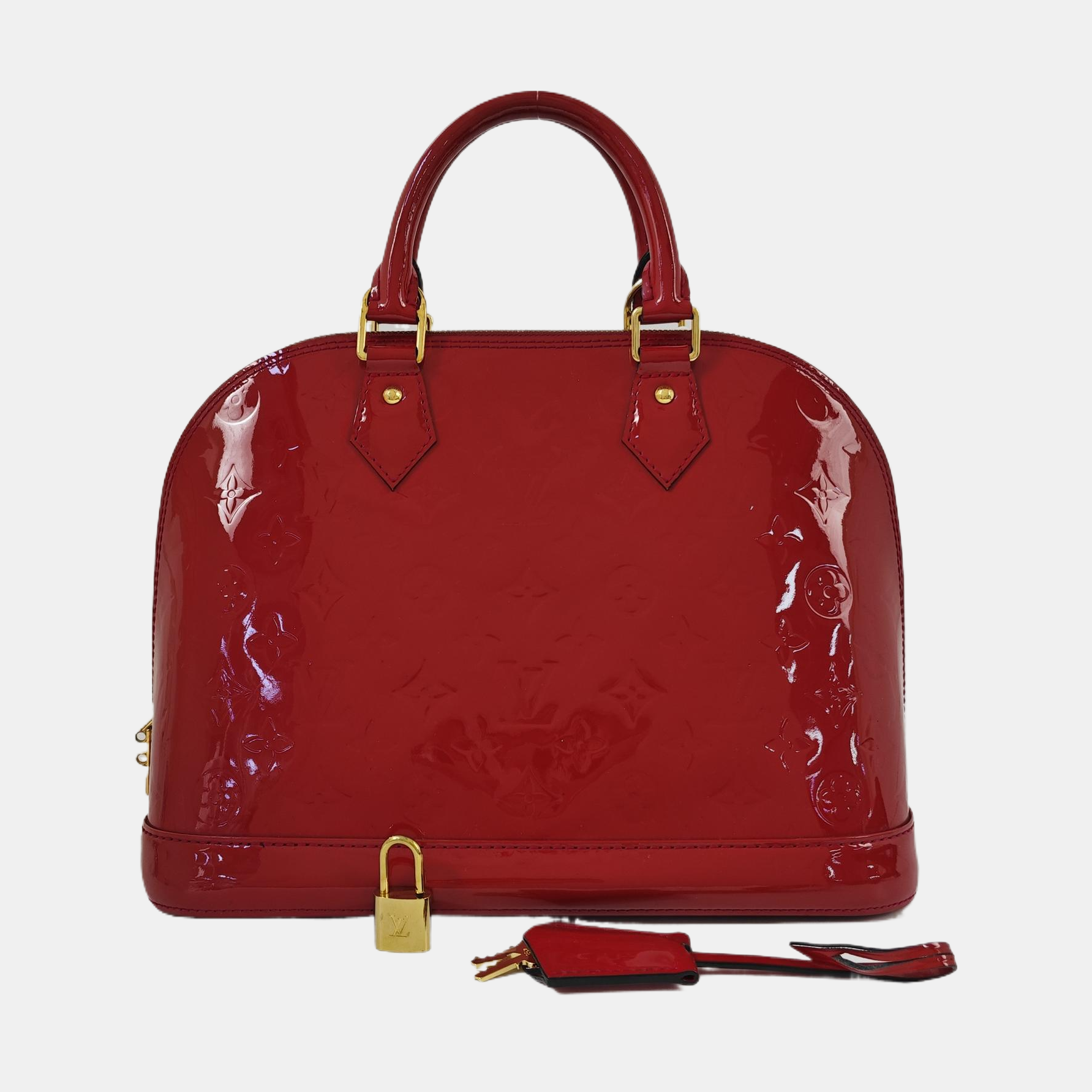 ALMA PM Monogram Patent Leather Red