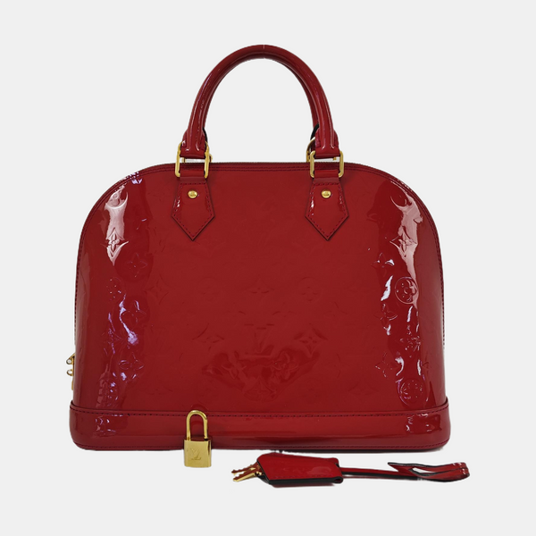 ALMA PM Monogram Patent Leather Red