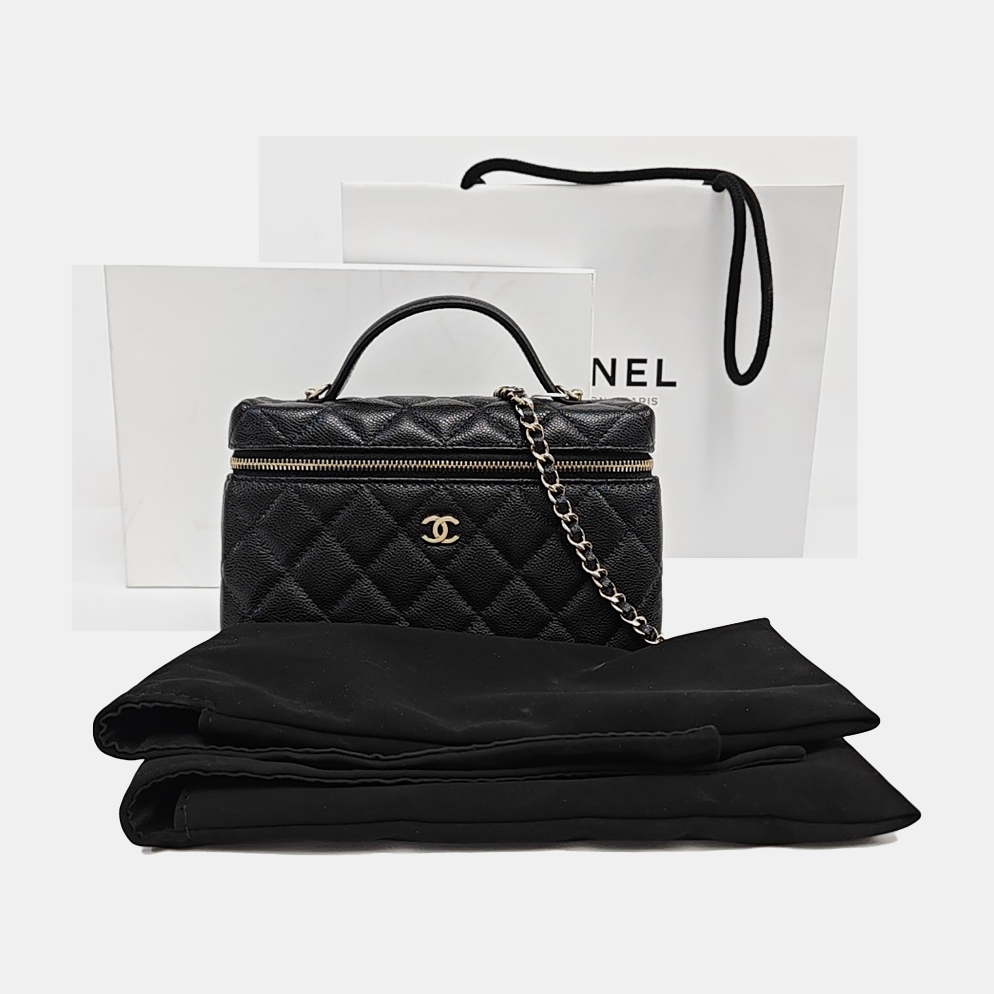Quilted Grained Calfskin Black